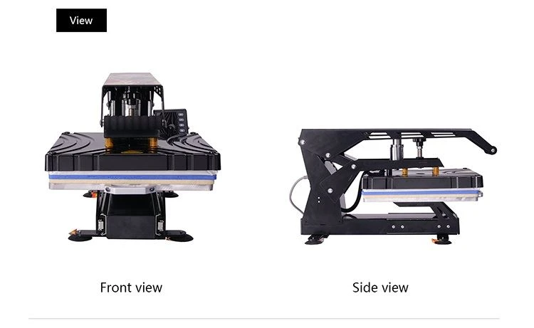 16 by 24 heat press front and side view